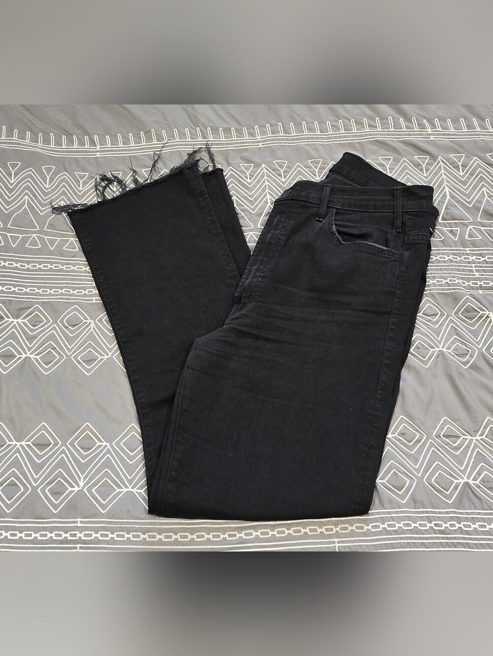 MOTHER Denim The Hustler Ankle Fray Flare High Waisted Jeans Size 31